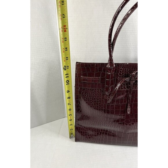 Jessica Simpson Dark Red Faux Snake Skin Tote - Picture 14 of 16